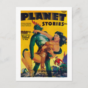 Zeitschrift Planet Stories Cover 4 Postkarte