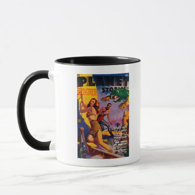 Zeitschrift Planet Stories deckt 5 ab Tasse (Links)