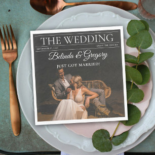 Zeitschrift Redaktion Zeitung Fotos Hochzeit Serviette