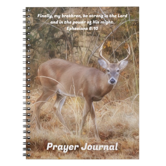 Zeitschrift "Strong Buck Deer Bible Verse" Notizblock (Vorderseite)
