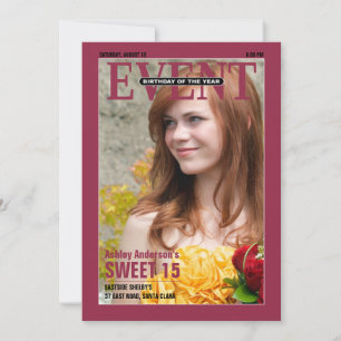 Zeitschrift Sweet 15 Geburtstag Einladung   FOTO