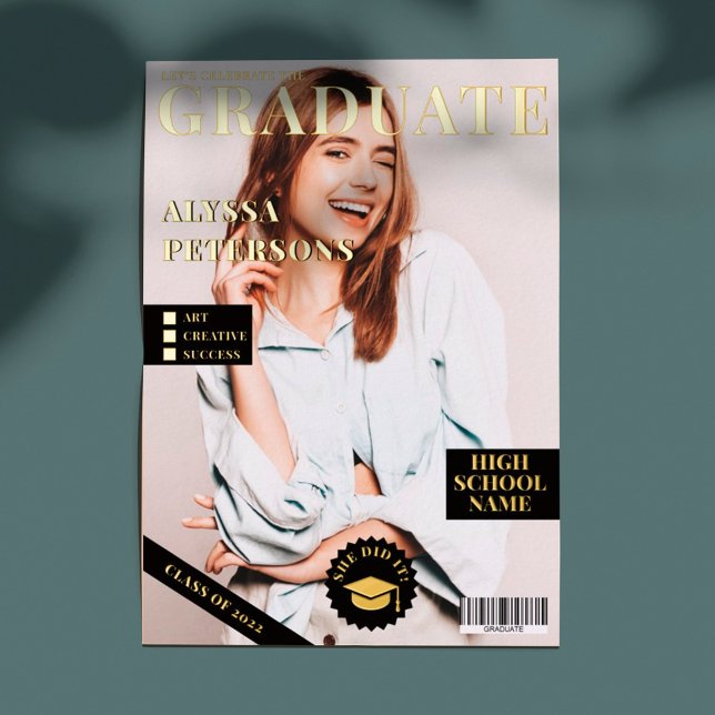 Zeitschrift Titelblatt 2 Fotos Schwarzer Abschluss Folieneinladung (Von Creator hochgeladen)