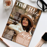 Zeitschrift über 50. Geburtstagsparty Einladung<br><div class="desc">Magazine Cover themed Geburtstagsfeier Einladung für 50. Geburtstag Bash. Mit dem trendigen Design lassen sich die Feiern stilvoll gestalten. Zitat: 50 und fabelhaft inbegriffen. Foto, Name, Anlass, Datum, Uhrzeit, Ort, uAwg sind personalisiert. Eleganter Stil, meist Herbstfarben, aber für jede Jahreszeit geeignet. Das Design kann mit dem Editierwerkzeug weiter angepasst werden....</div>