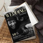 Zeitschrift Zeitung Hochzeit Foto GOLD Folieneinladung<br><div class="desc">Wir stellen Ihnen unsere luxuriöse Hochzeitseinladung vor, die so gestaltet ist, dass Sie sich wie ein Magazin fühlen! Mit einem atemberaubenden Foto des glücklichen Ehepaares auf der Titelseite wird diese Einladung Ihren Gästen einen bleibenden Eindruck vermitteln. Das Design zeichnet sich durch echte Goldfolienakzente aus, die dem Gesamtbild eine Touch von...</div>