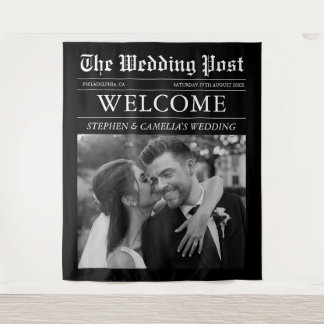 Zeitschrift Zeitung Hochzeitsszenario-Foto Wandteppich