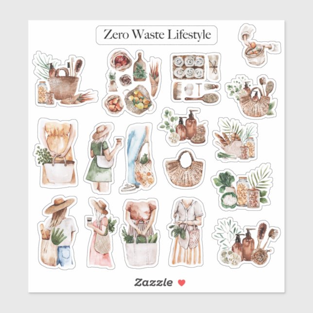 Zeitschrift "Zero Waste Lifestyle Self Care" Aufkleber (Blatt)