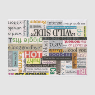 Zeitschriften-Typografie-Collagen-Seidenpapier Seidenpapier