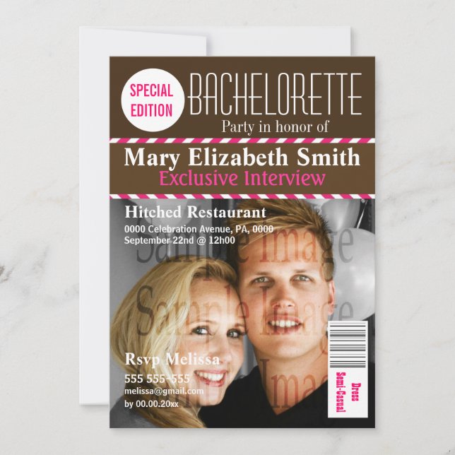 Zeitschriftenabdeckung Foto Rubriken rosa braune M Einladung (Vorderseite)