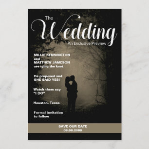 Zeitschriftenabdeckung   Save the Date Hochzeit Einladung