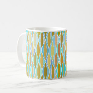 Zeitschriftendruck Mitte des Jahrhunderts - Blues Kaffeetasse