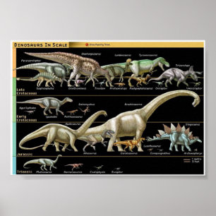 Zeitstrahl der Dinosaurier Biologie Poster