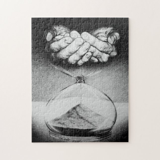 Zeitstundenfenster Stift zeichnend surreale Kunst (Vertikal)