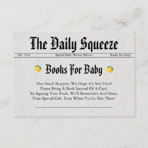 Zeitung Baby Shower Bücher für Baby Begleitkarte