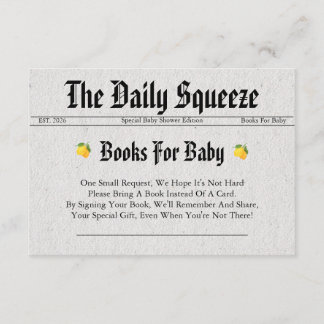 Zeitung Baby Shower Bücher für Baby Begleitkarte