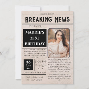Zeitung Bday Einladung 