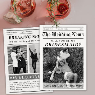 Zeitung Brautjungfer Maid Of Honor Vorschlag   Einladung