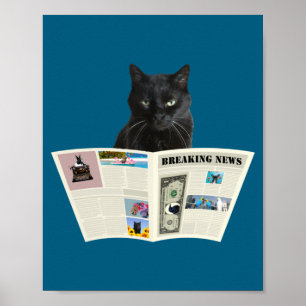 Zeitung Breaking News Schwarze Katze Au Journal Poster