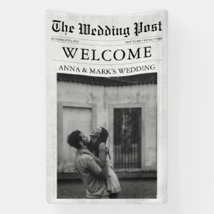 Zeitung Einzigartig Lustig Foto Hochzeit Willkomme Banner