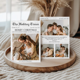 Zeitung Einzigartige Weihnachtsfamilie 4 Fotos Feiertagskarte