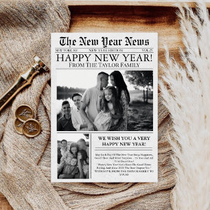 Zeitung Einzigartiger Spaß Foto2025 Frohes Neues J Feiertagskarte