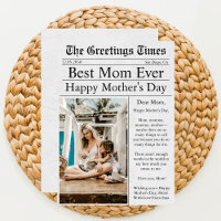 Zeitung Einzigartiger Spaß Foto Glücklicher Mutter