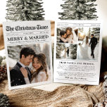 Zeitung Einzigartiger Spaß Was für ein Jahr Foto W Feiertagskarte<br><div class="desc">Feiern Sie Ihre erste Urlaubssaison als Neuvermählte mit unserer Newspaper Style Merry und Verheiratetes Foto Weihnachten Danke-Karte! 🎄 💍 mit einem einzigartigen, lustig inspiriert Zeitungsdesign können Sie mit dieser Karte ein beliebtes Hochzeitsfest-Foto und eine herzliche Urlaubsbotschaft präsentieren. Es ist der perfekte Weg, um Ihren Lieben für ihre Unterstützung zu danken,...</div>