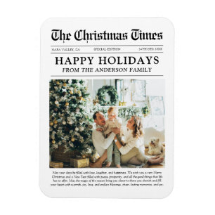 Zeitung Einzigartiges Foto Weihnachtsfeiertag Magnet
