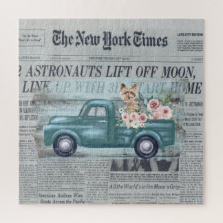 Zeitung Ephemera Yorkie und Teal Lastwagen