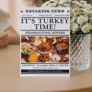 Zeitung Erntedankfestessen Herbst  Einladung