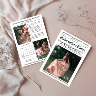 Zeitung Foto quinceañera Save The Date