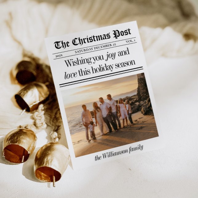 Zeitung Foto Weihnachten (Newspaper Family Photo Christmas Card)