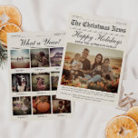 Zeitung Foto Weihnachtskarte Feiertagskarte<br><div class="desc">Mit unserer bezaubernden, Vintag inspirierten Newspaper Foto Weihnachtskarte kommen Sie in dieser Urlaubssaison wieder in die Vergangenheit. Diese einzigartige Karte soll den Charme und die Nostalgie vergangener Zeiten wecken und einen alabasterfarbenen Hintergrund aufweisen, der den Vintagen kalligraphischen Schriftart wunderbar ergänzt. Auf der Vorderseite der Karte, ein Single schätzt Foto nimmt...</div>