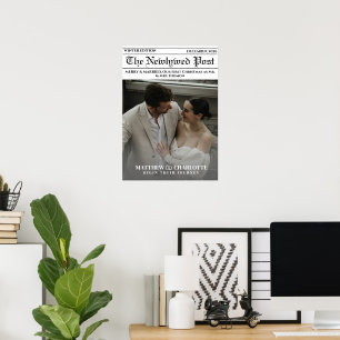 Zeitung Fröhlich und verheiratet Foto Frischvermäh Poster