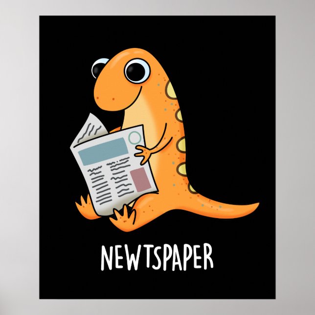 Zeitung Funny Newt Pun Dark BG Poster (Vorne)