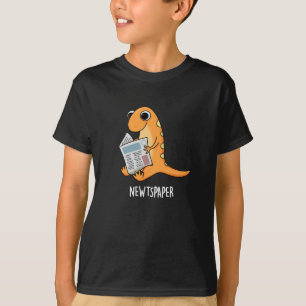 Zeitung Funny Newt Pun Dark BG T-Shirt