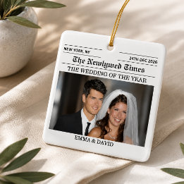 Zeitung für Frischvermählte Ehepaare Hochzeitsfoto Keramikornament