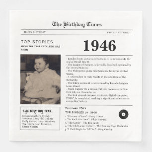 Zeitung Geburtszeitung Papiertücher 1946 Serviette