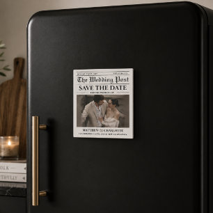 Zeitung Heiratsdatum merken Magnet Hochzeit 