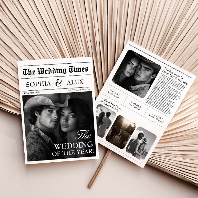 Zeitung Hochzeitliche Einladung Western Cowgirl (Newspapers Wedding Invitation Western Cowgirl)