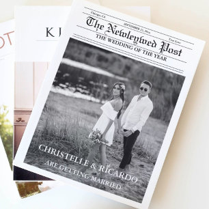 Zeitung Hochzeitzeitzeitschrift und Infografik zum Karte