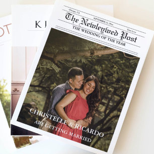 Zeitung Hochzeitzeitzeitschrift und Infografik zum Karte