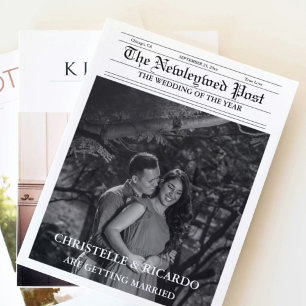 Zeitung Hochzeitzeitzeitschrift und Infografik zum Karte