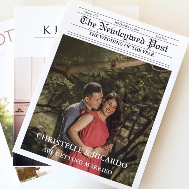 Zeitung Hochzeitzeitzeitschrift und Infografik zum Karte (Von Creator hochgeladen)