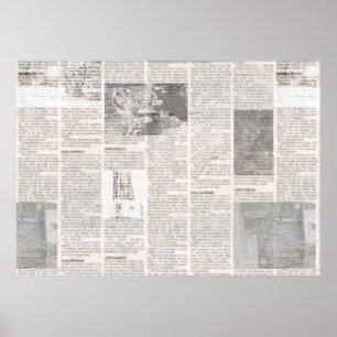 Zeitung mit altem unlesbarem Text. Vintage Grunge Poster