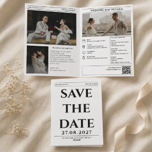 Zeitung Save the Date Hochzeitskarte Ankündigung