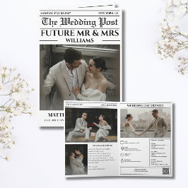 Zeitung Save the Date Hochzeitskarte Ankündigung