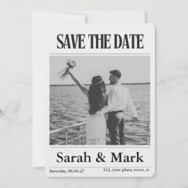 Zeitung Save the Date Vintage Benutzerdefiniertes