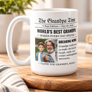Zeitung World's Best Grandpa Foto Cooles Geschenk Kaffeetasse