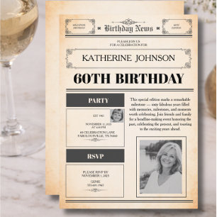 Zeitung zum 60. Geburtstag 2 Foto Einladung