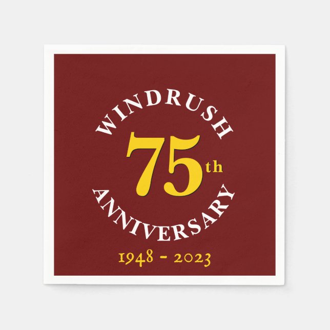 Zeitung zum 75-jährigen Jubiläum der Windrush-Gene Serviette (Vorderseite)